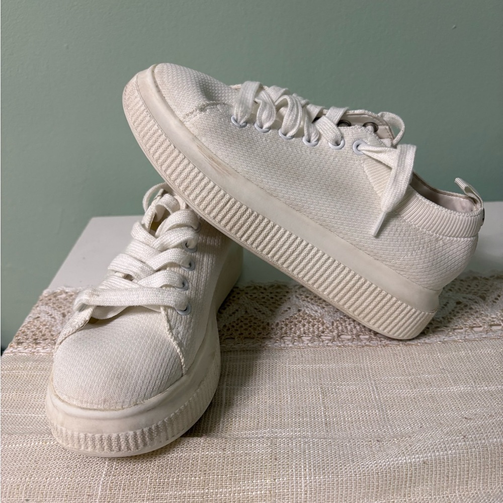 BP Off-White Canvas Sneakers for Women